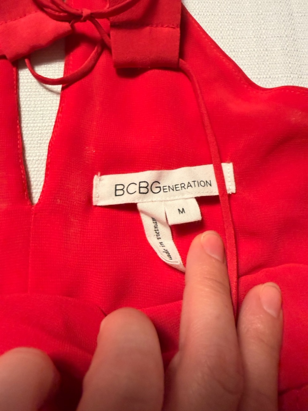 BCBGeneration Red Ruffle-Trim Mini Dress - Picture 6 of 7